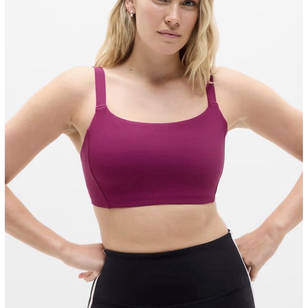 ATHLETA Women’s Reform Adjustable Sports Bra Size L Wildcherry Athleisure Sporty